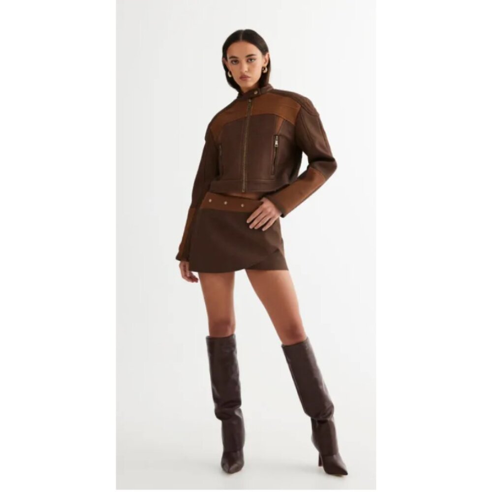 Lioness Chocolate Nueve Biker Jacket